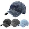 Spot New York Washed Denim Baseball Cap Alphabet Embroidered Cap Sunscreen Visor