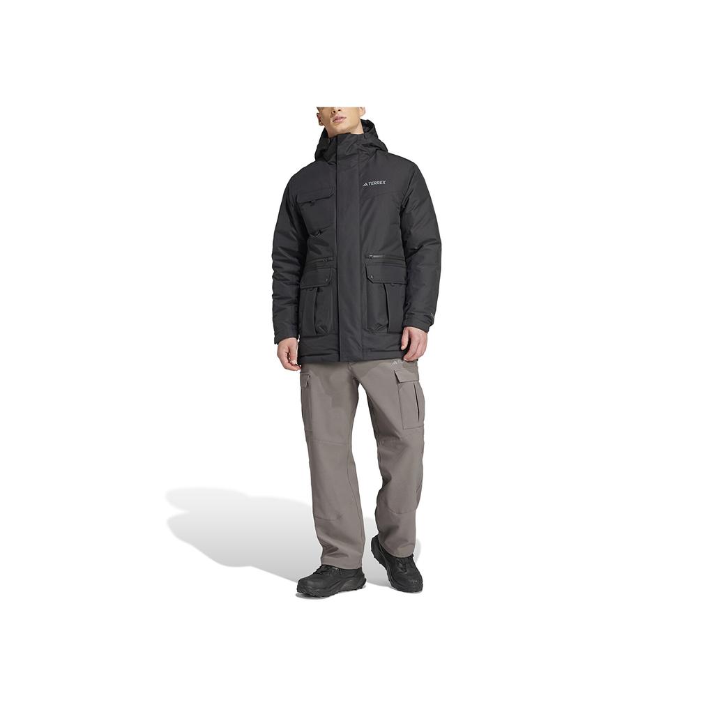 Adidas Logo Warm Comfortable Soft Solid Color Down Jacket Men Jacket Black IX7935
