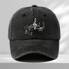Vintage Musiknot Truckerhatt Justerbar Snapback Basebollkeps för Män Kvinnor Svart med Vit Musikalisk Design