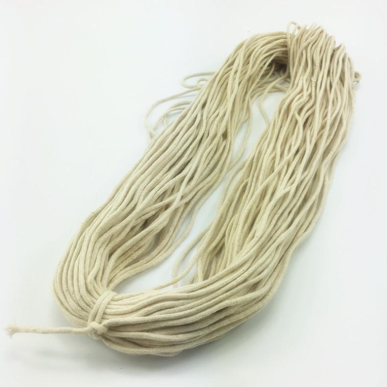 1.5-10mm White Core-Spun Cotton Braided Round Drawstring Rope
