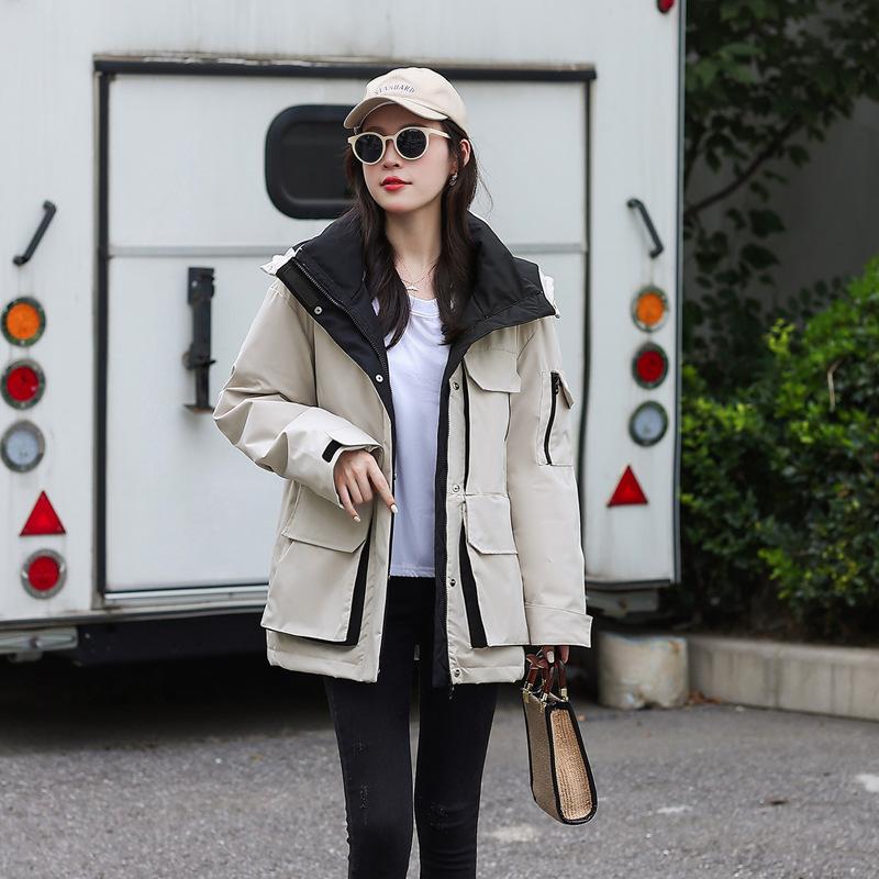 Women's Down Jacket Winter Women's Hooded Fashion Waist Slimming Jacket Workwear