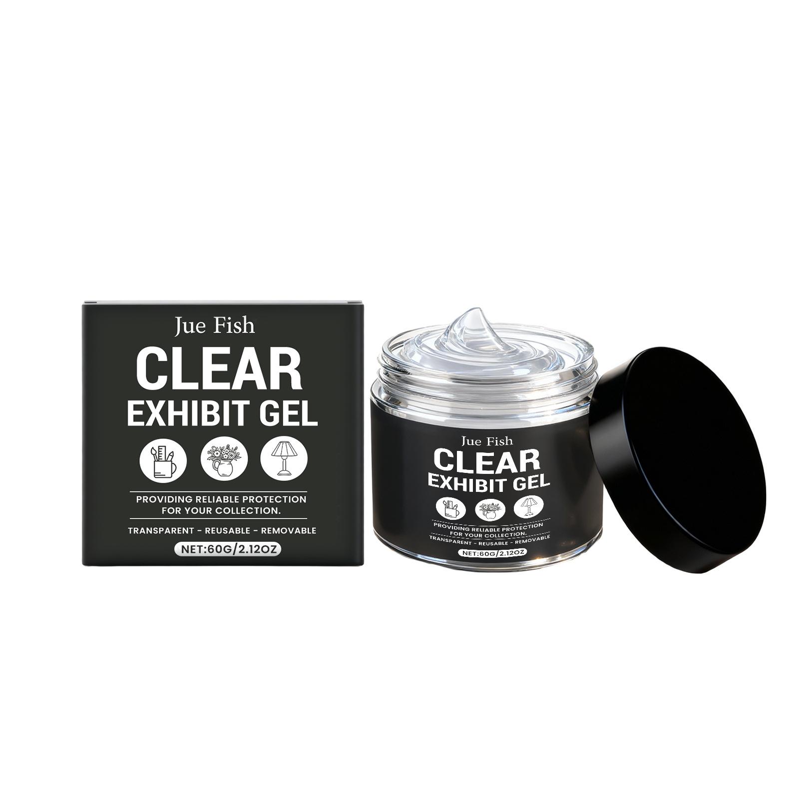 Čirý fixační gel 60 g Odnímatelná muzejní vosková hmota, Znovu použitelná & Nezanechává zbytky, Chrání vázy, sbírky & akční figurky před pádem & vibracemi 1PC