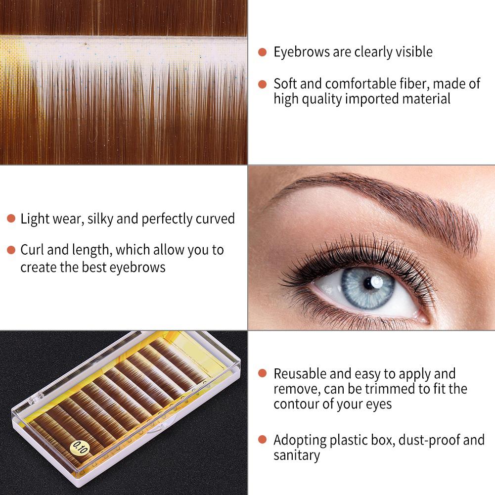 Mixed Dark Brown False Eyebrow Extension Fake Eyebrow Enhancer Individual Eyebrows 5-8mm