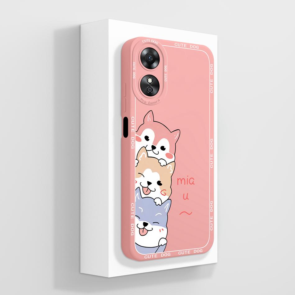 For OPPO A17 A17K Case Butterfly Camera Protection Back Cover Soft Liquid Silicone Anti Choc Funda For OPPO A 17 OPPOA17K Capa