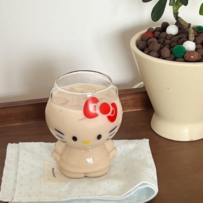 [Hello Kitty] Retro Glass Cup 3P Set / Lilfant Hello Kitty Curly Dishwasher-Safe Stainless Steel Cup