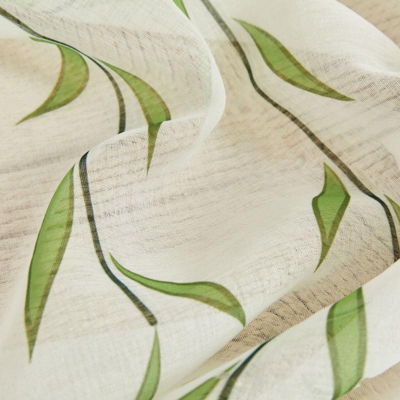 Blommiga Genomskinliga Gardiner - Ljusfiltrerande Voilé-scarf för Balkong, Burspråk, Vardagsrum, Rumsavdelare & Insynsskydd