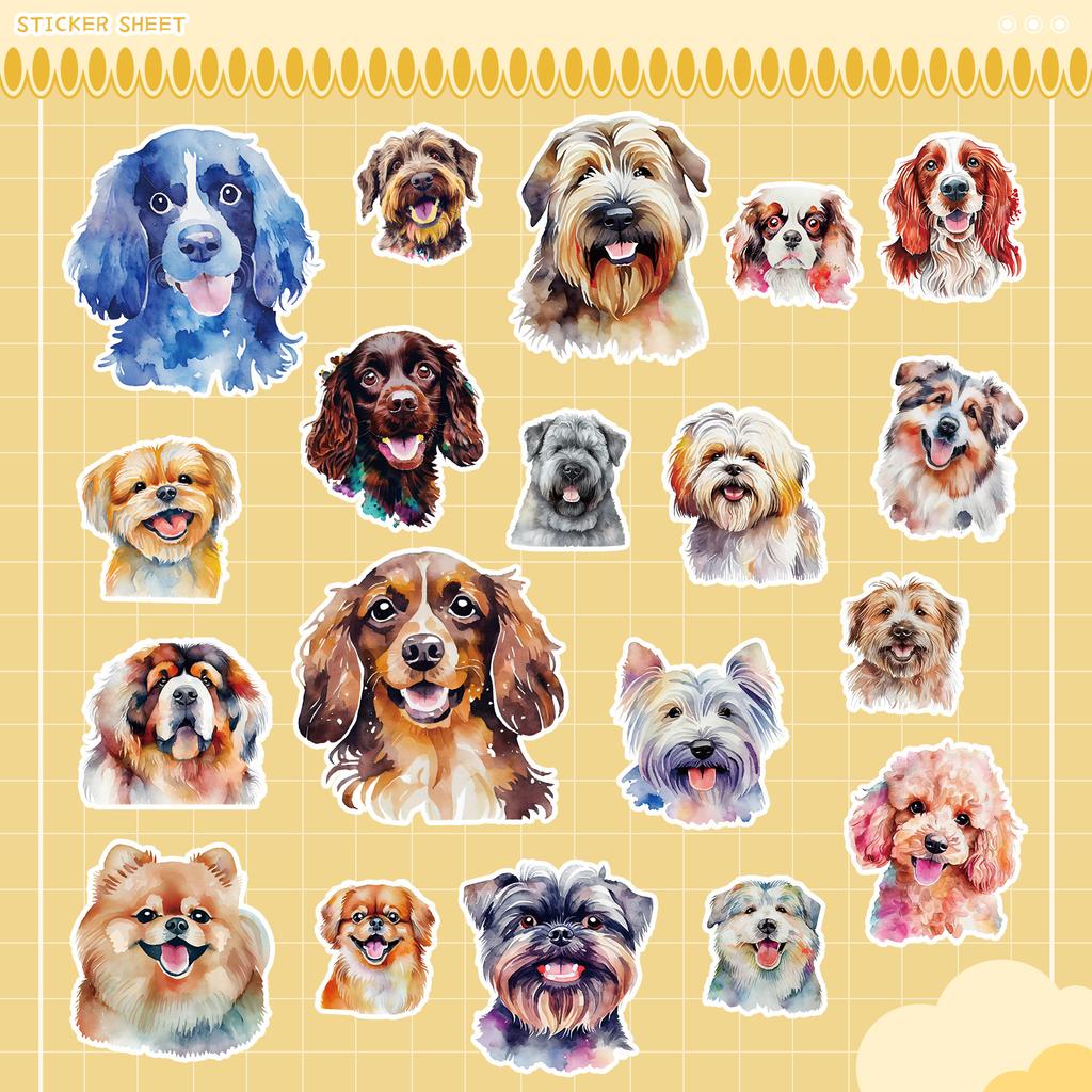50 Cartoon Dog Graffiti Stickers Ins Style Children's Cute Hand Account Stickers Water Cup Mobile Phone Waterproof Creative Stickers