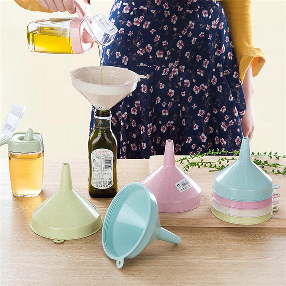 Kitchen Funnel Ideal for Oil Wine and Powder Transfer Compact Round Mouth Funnel for Small Bottles Food Grade Plastic