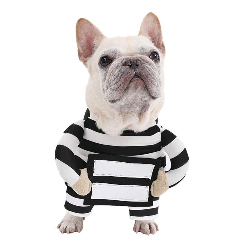Pet Prisoner Costume Entertaining Festival Outfit Party Wear for Small To Large Cats Dog Masquerade Birthday Celebration