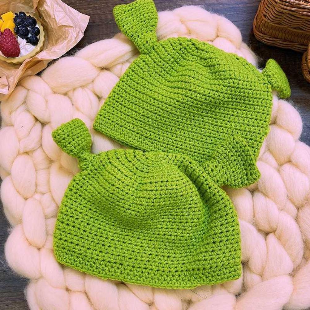 Unisex Handgestrickte Mützen Beanie Mütze Warm Langlebig Handgestrickt Cosplay Wolle Wintermütze