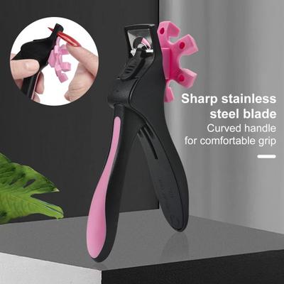 Nail Clippers Adjustable Trimming Positioner Stainless Steel Shape Blade Ergonomic Handle Fake Nail Tip Clipper Cutters Trimmers Scissors Manicure