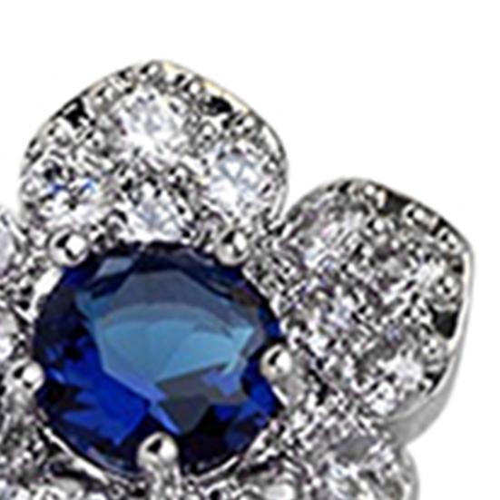 Earrings Flower Shape Design Charming Alloy Rhinestones Inlaid Ear Studs for Women
