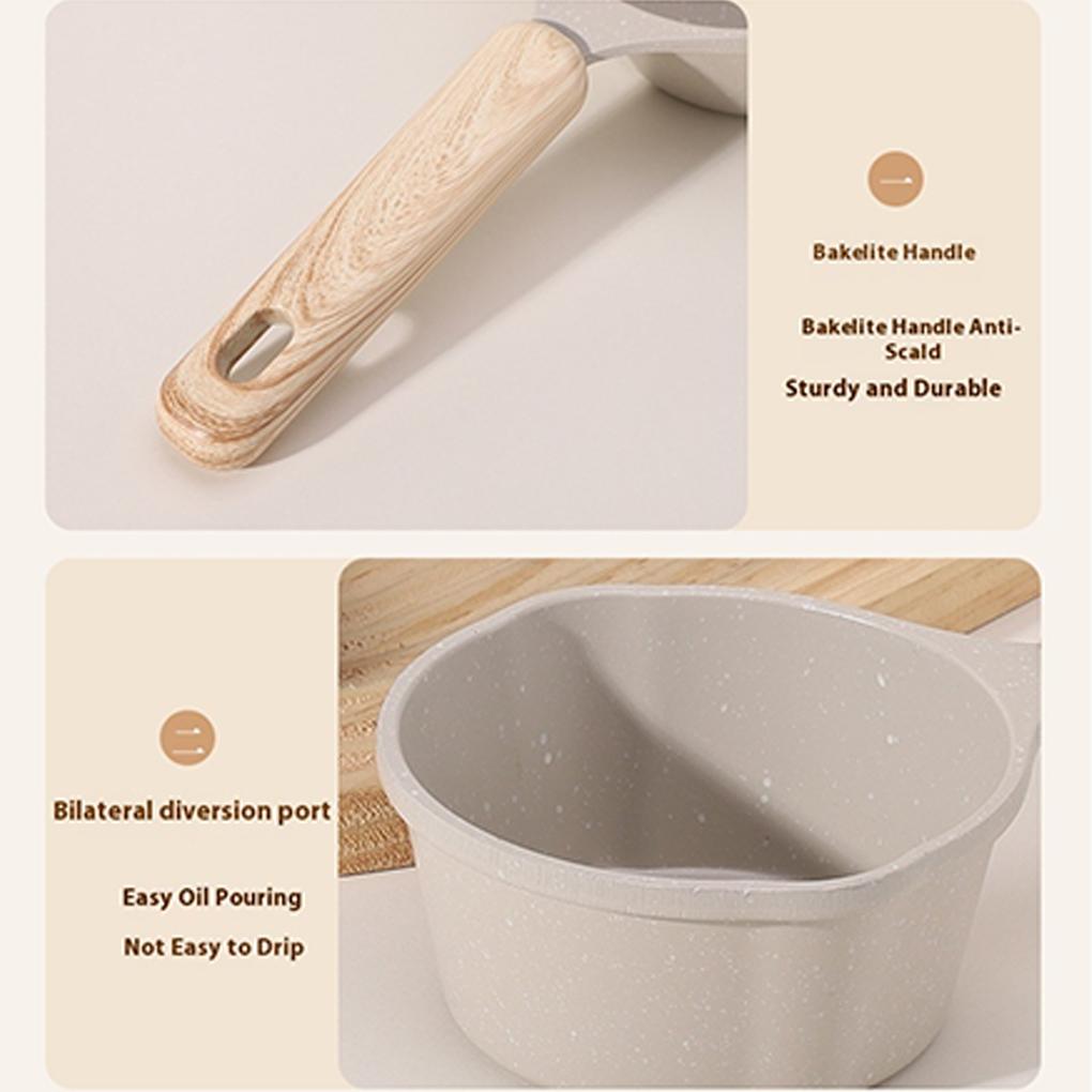 Small Pot Small White Sauce Pan Flat Bottom Milk Pot Nonstick Multifunctional Cooking Pot for Frying Nonstick Small Sauce Pot