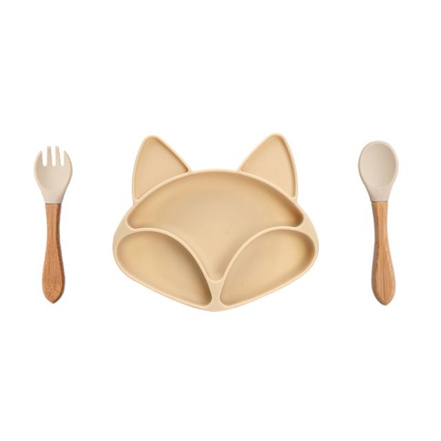 Baby Silicone Feeding Tableware Setsbpa Free Waterproof Dining Plate Bowl Spoon Fork For Newbornmicrowave And Dishwasher Safe
