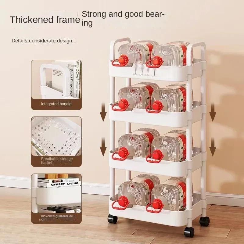 Trolley Rack Küche Boden Schlafzimmer Multi-Layer Baby Snacks Mobile Badezimmer Badezimmer Lagerung Lagerregal