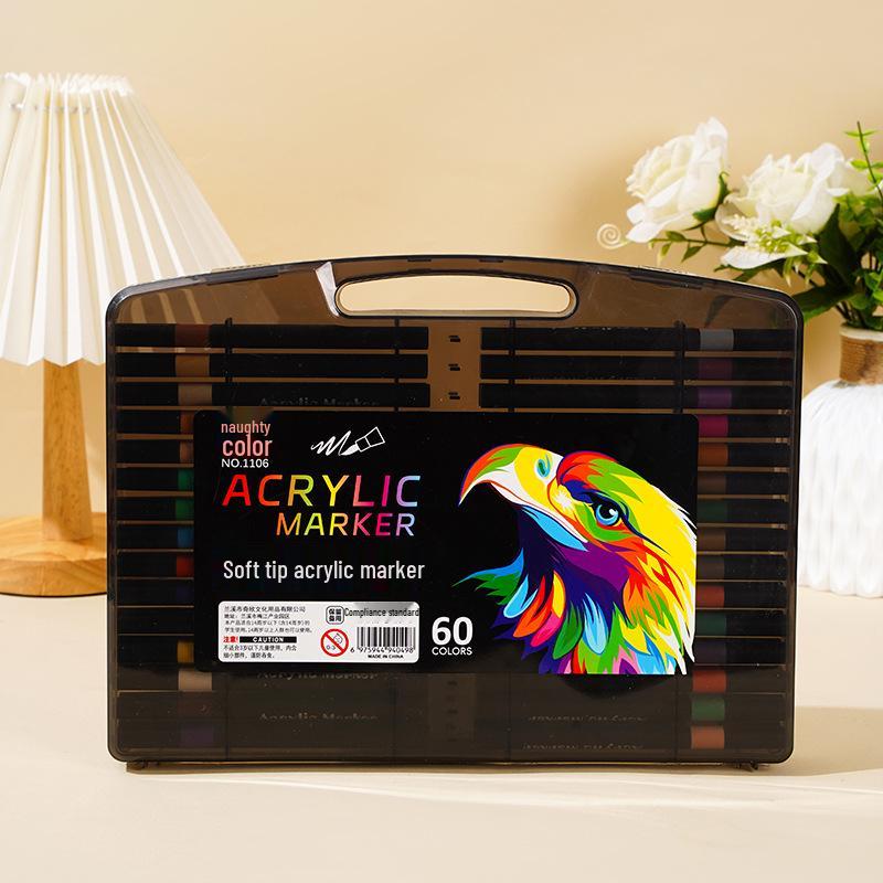 Little Black Box Soft Tip Acrylic Marker for Kids - Opaque, Overlappable, Watercolor Pen for DIY Art