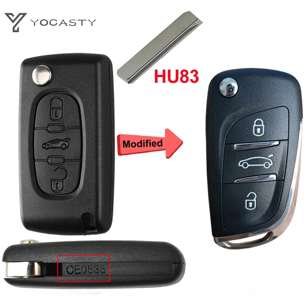 Yocasty Modified Remote Car Key Shell Flip Case For Citroen C2 C3 C4 C5 Berlingo For Peugeot 207 307 308 407 607 Hu83 Va2
