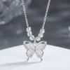 New Chinese Opal Butterfly Necklace Women's Cold Wind Collarbone Chain Niche National Style Design Fashion Trendy Item Jewelry Wholesale