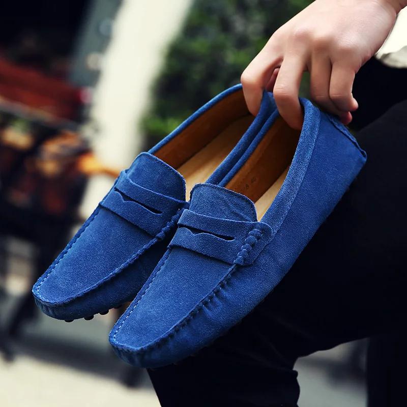 Fashion Size 38-49 High Quality Men Casual Shoes Fashion Mens Shoes Genuine Leather Suede Shoes Men Loafers Moccasins Flat Driving Flats
