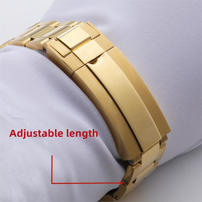316L Stainless Steel Watchband For Rolex Strap For 40mm Dial SUBMARINER DAYTONA Watch Band Glidelock Buckle 20mm Bracelet