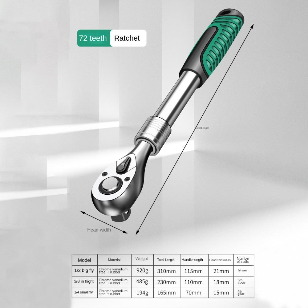 Chrome Vanadium Steel Ratchet Wrench 72 Teeth Socket Spanner New Right Angle Wrench Home