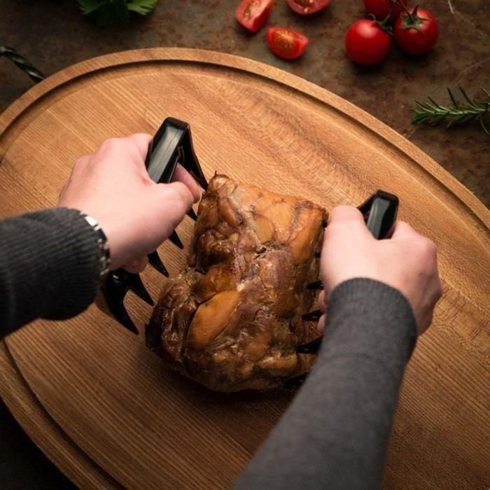 Drápy na maso - Masové vidličky - Medvědí stopy Pro trhané vepřové maso, Grilování, Černá 1 Pár, Vhodné do myčky nádobí