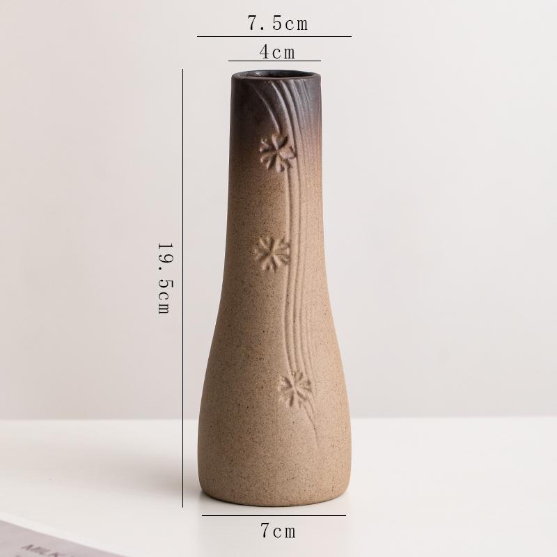 Retro Ceramic Vase for Dry Flowers & Green Plants - Living Room & Study Decor