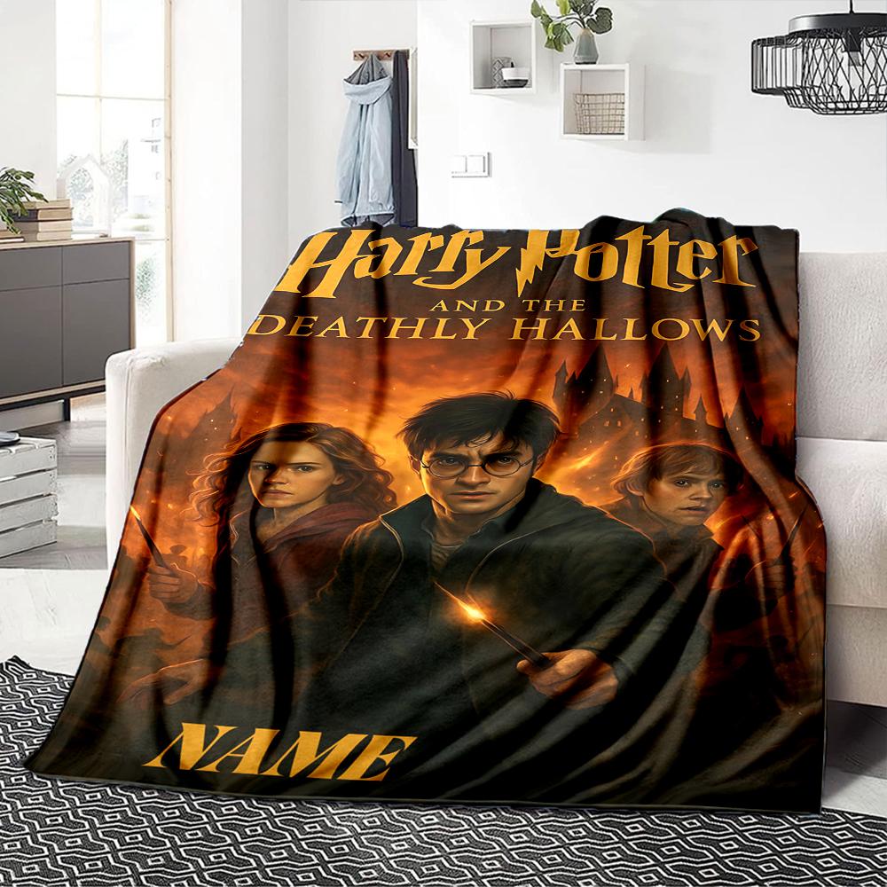 Custom Name Cartoon Character Collection blanket for Couch & Bed, Plush Cozy Fuzzy Blanket Super Soft & Warm Blankets for Fall and Winter. 090862