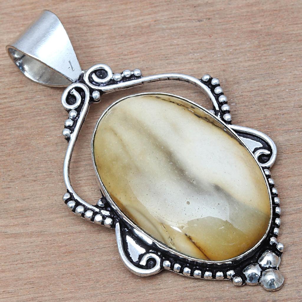 Pendant Wild Horse Jasper Gemstone Handmade Gift For Her Silver Jewelry 2.5"