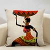 African Oil Painting Cushion Cover Dancing Girl Art Painting Sofa Decorative Pillowcase Home Living Room Pillow Cover 45x45cm
