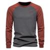 TrendHub 100% Cotton Long Sleeve Men's T-shirt Solid Color Letter Print Casual T Shirts for Men New Spring Tops Tee Men Clothing