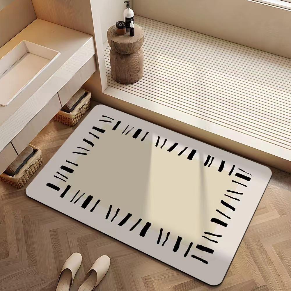 Fashion Simple Bathroom Mat Household Toilet Toilet Non-slip Absorbent Diatom Mud Carpet Quick Drying Mat