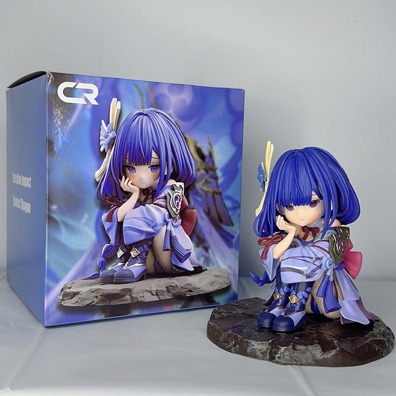 

14cm Genshin Impact Raiden Shogun PVC Figure Q Version Anime Collectible Statue Toy Decoration Gift