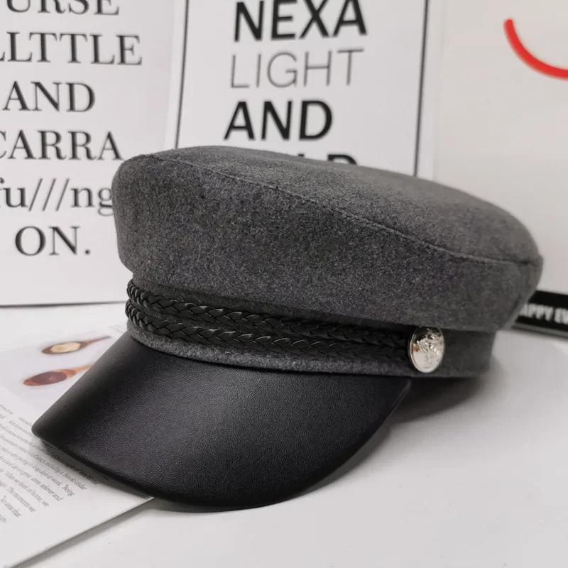 Fashion Winter Autumn Berets Caps Loose Cloud Top Octagonal Beret Hats Wool Blended Newsboy Hat Women Brim Cap Outdoor Decor