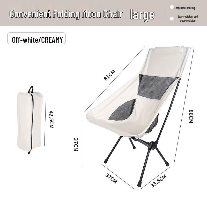 Portable Outdoor Moon Chair with Breathable Mesh Backrest – Folding Chair for Fishing, Art, and Beach Picnics