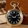 Classic Luminous Straight Board Without Cover Retro Quartz Double Digital Face Large Pocket Watch