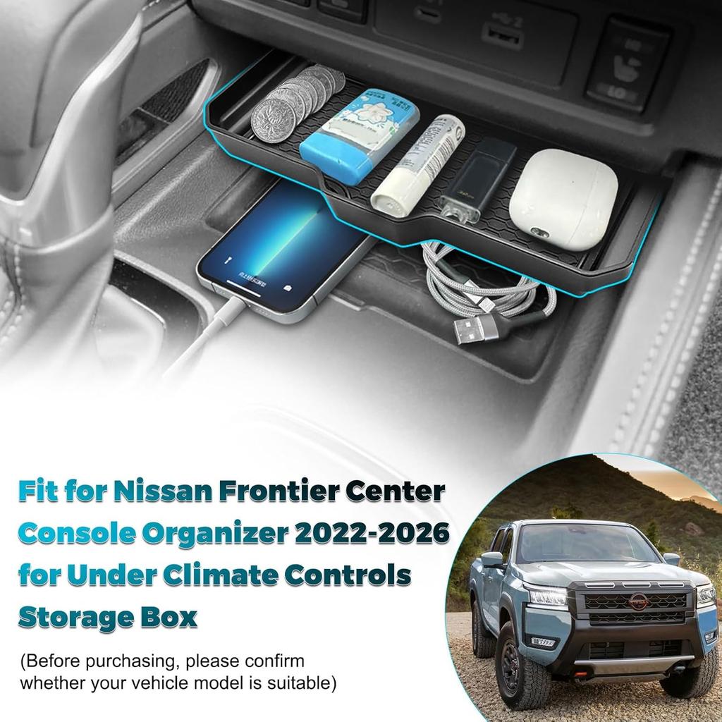 Center Console Organizer Fit For Nissan Frontier - 2024 2025 2026 Frontier S/SV/Pro-X/Pro-4X And 2024 2025 Frontier SL Pickup Truck Center Console