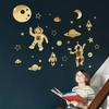3D Acrylic Mirror Wall Stickers Astronaut Rocket Planet Spacecraft Wall Decals for Boys Bedroom Baby Nursery Kids Room Decor