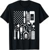 Veterinary Medical Tools American Flag Graphic Tee Nurse Appreciation Gift Short Sleeve T-Shirt