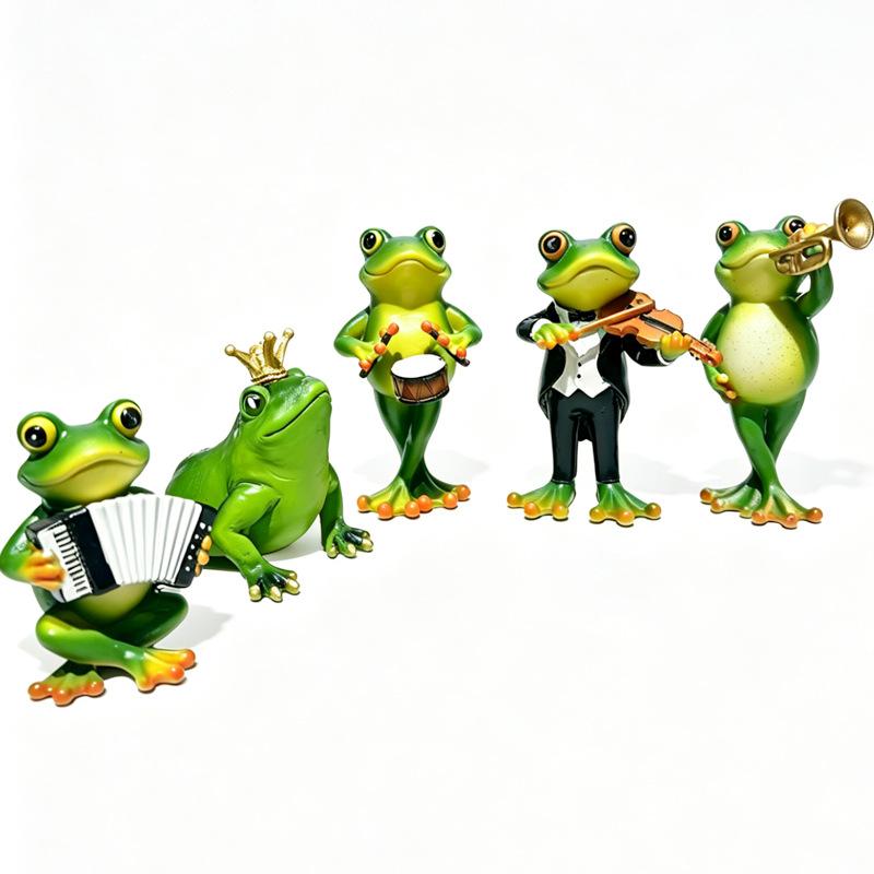 Band, Frog Exercise, New Novelty Frog, Resin Crafts, Pastoral Frog Ornament