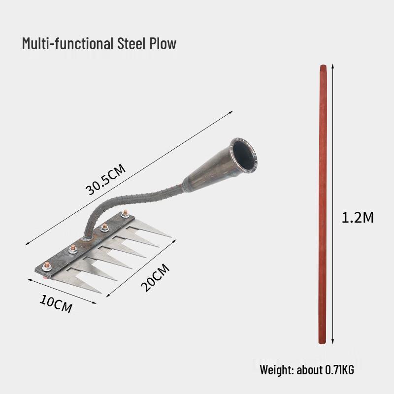 Junpinjia Detachable Garden Rake with Wooden Handle