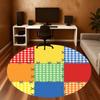 1pc Patchwork Quilt Round Chair Mat Office Area Rug - Non-Slip, Floor Mat for Office, Bedroom, and Indoor Decor P127201