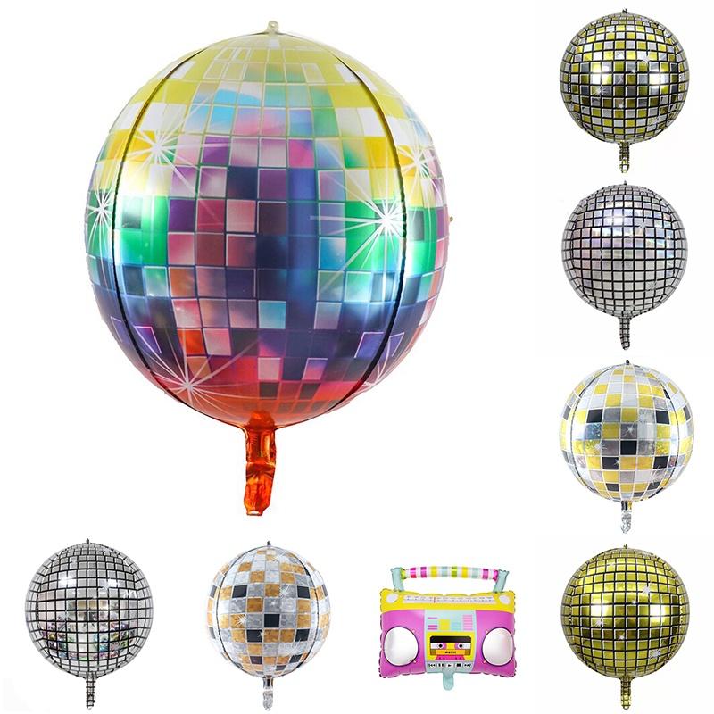 Balões de Hélio Vibrantes de Bola de Discoteca Grande Ideais Para Celebrações de Aniversário com Tema Retrô