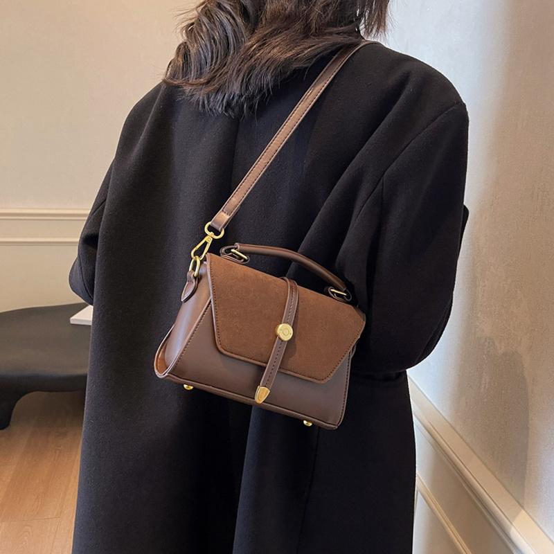 Frosted Texture Women's Handbag New Trend Retro Single Shoulder Bag High-End Small Square Crossbody Bag