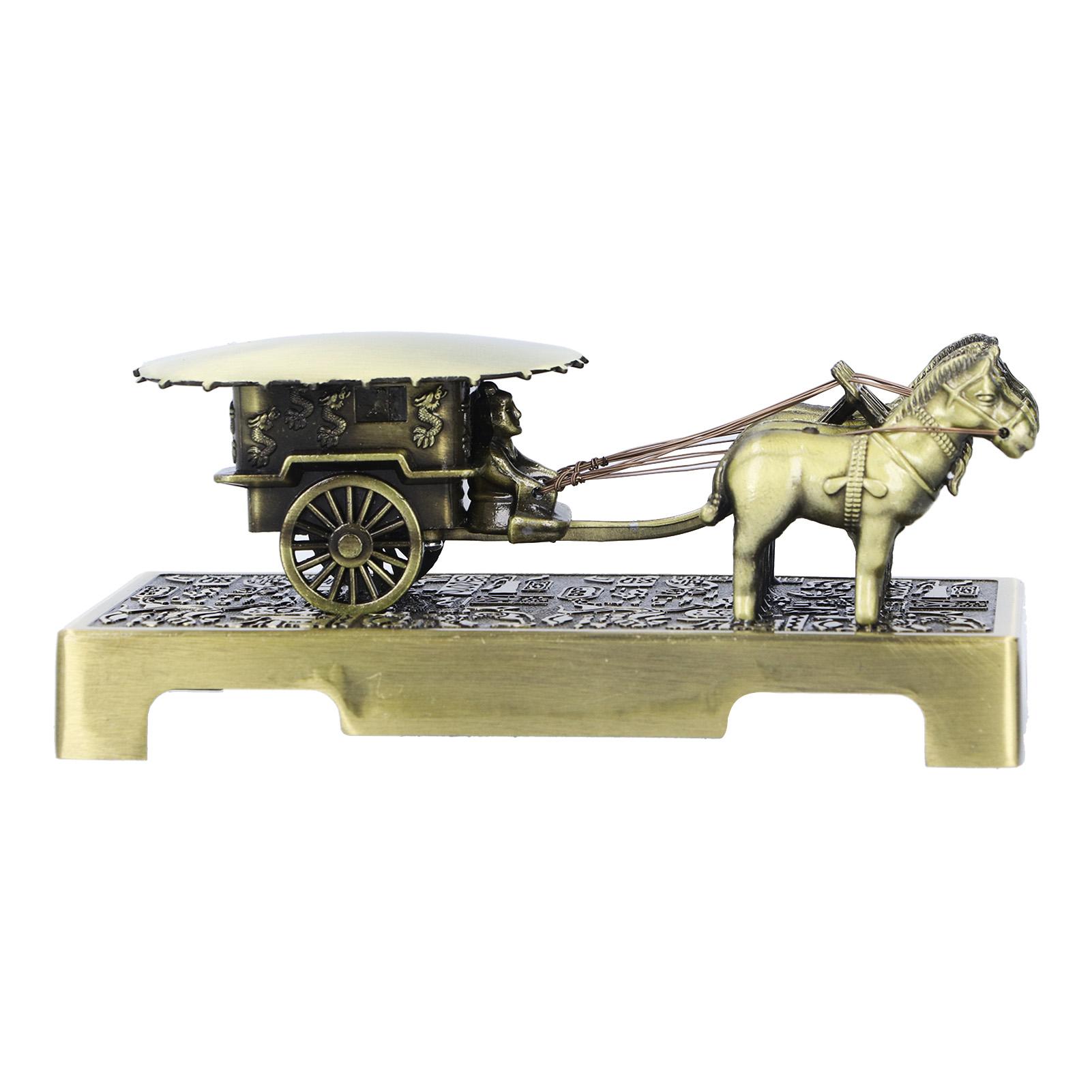 

Terracotta Horse Sculpture Vintage Style Copper Car Horse Ornament for Home Office Decoration Gift