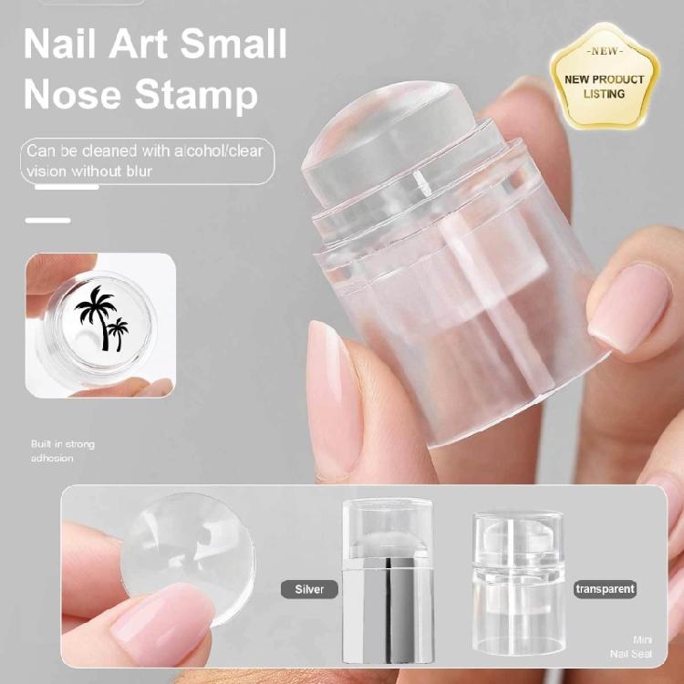 Travel Size Silicone Nail Art Stamper Offering Crisp Imprints And Easy Pattern Positioning