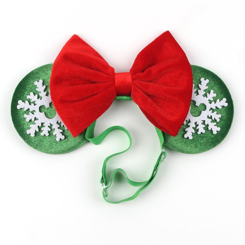 Disney 3.3"Minnie Mickey Urechi Bentițe Elastice Nou-născut Modă Sclipici Ajustat Bentiță Păr Bebeluş DIY Accesorii Păr Festival Călătorie