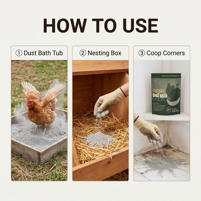 EELJOY Backyard Chicken Dust Bath Powder, Poultry Care Supply with Resealable Bag for Routine Plume Cleaning Support Use