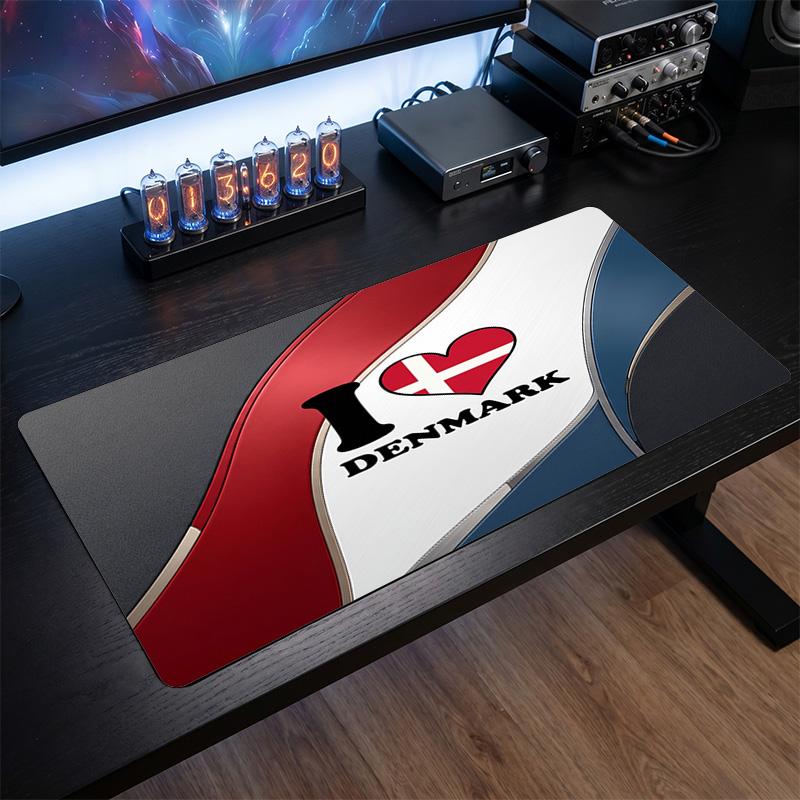 Denmark Football Crest Mouse Pad, Extended Non Slip Rubber Desk Mat for Gaming Office Laptop Fan Gift