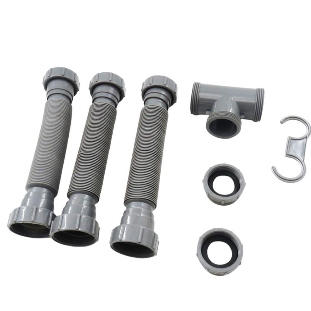

Indoor Plumbing 20 To 80 Cm Double Sink Drain Kit Comprehensive Sink Installation Kit Drain Installation System